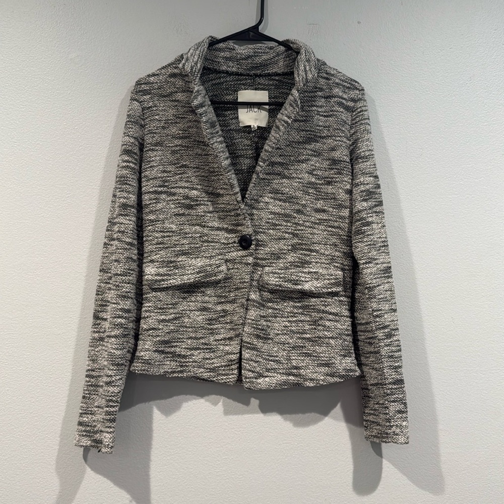 Jack Gray Heathered One Button Blazer - Size Small